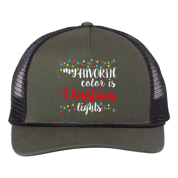 My Favorite Color Is Christmas Lights Retro Rope Trucker Hat Cap