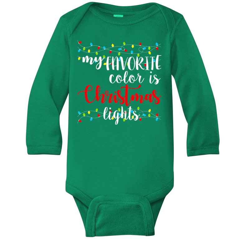 My Favorite Color Is Christmas Lights Baby Long Sleeve Bodysuit