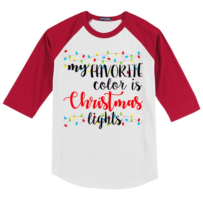 My Favorite Color Is Christmas Lights Kids Colorblock Raglan Jersey