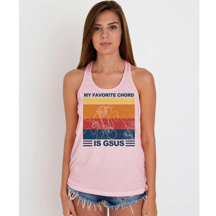 My Favorite Cord Is Gsus Women's Knotted Racerback Tank