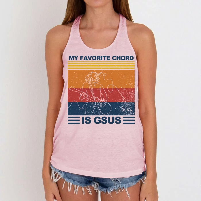 My Favorite Cord Is Gsus Women's Knotted Racerback Tank