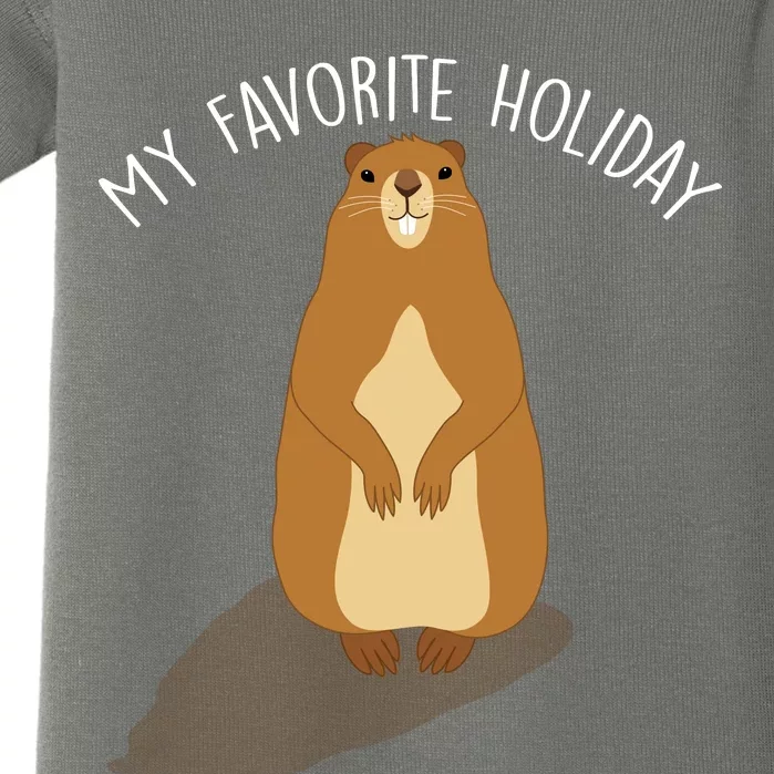 My Favorite Holiday Groundhog Day Baby Bodysuit