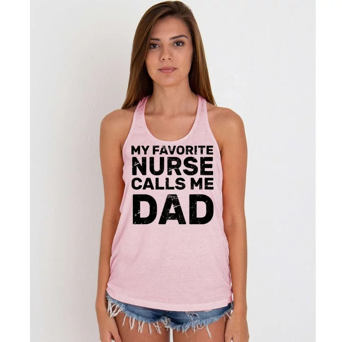 My Favorite Nurse Call Me Dad Women's Knotted Racerback Tank