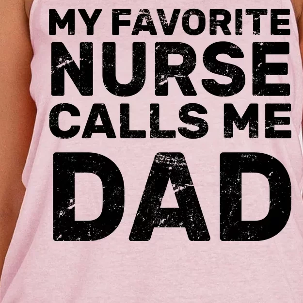 My Favorite Nurse Call Me Dad Women's Knotted Racerback Tank