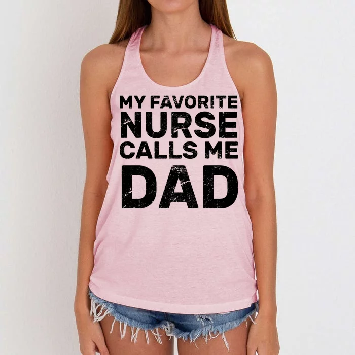 My Favorite Nurse Call Me Dad Women's Knotted Racerback Tank