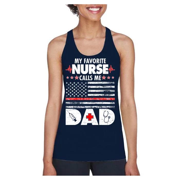 My Favorite Nurse Calls Me Dad Support Frontline Women's Racerback Tank