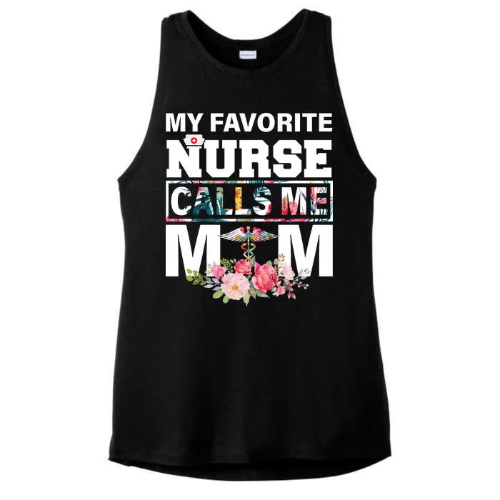 My Favorite Nurse Calls Me Mom Ladies Tri-Blend Wicking Tank