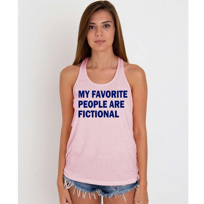 My Favorite People Are Fictional Women's Knotted Racerback Tank