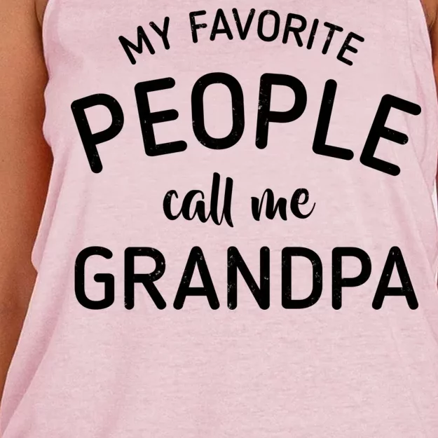 My Favorite People Call Me Grandpa Funny Women's Knotted Racerback Tank