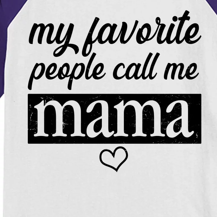 My Favorite People Call Me Mama Kids Colorblock Raglan Jersey