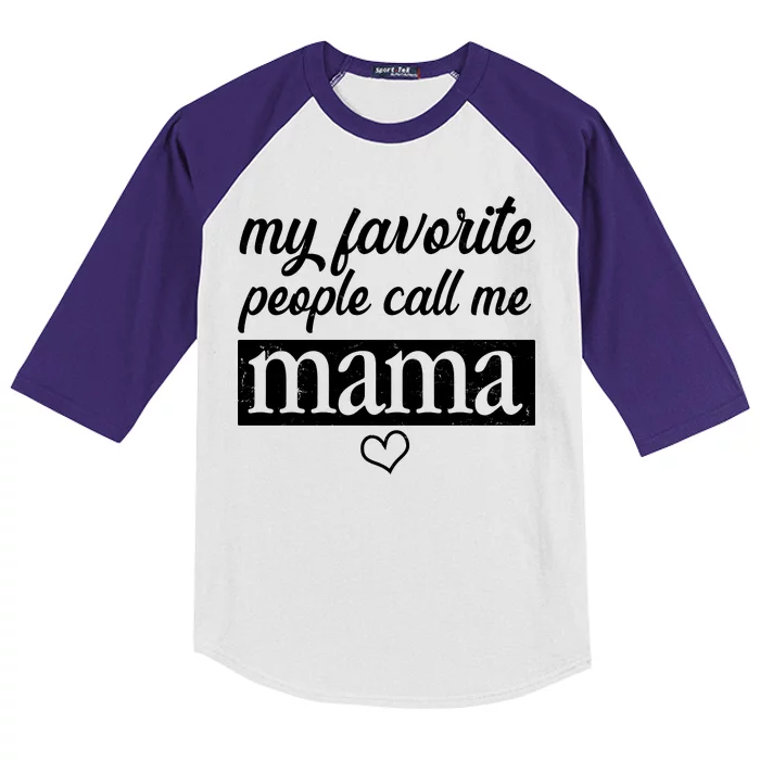 My Favorite People Call Me Mama Kids Colorblock Raglan Jersey