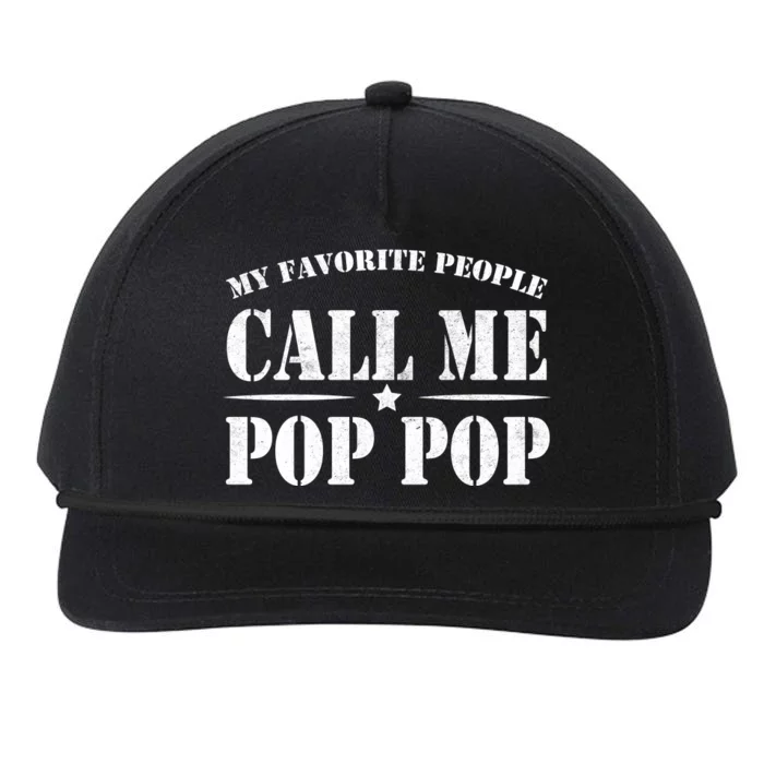 My Favorite People Call Me Pop Pop Snapback Five-Panel Rope Hat