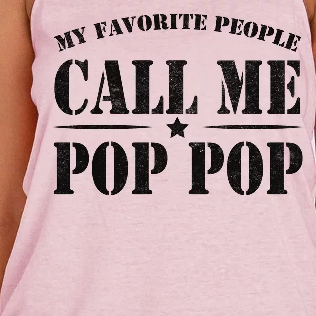 My Favorite People Call Me Pop Pop Women's Knotted Racerback Tank