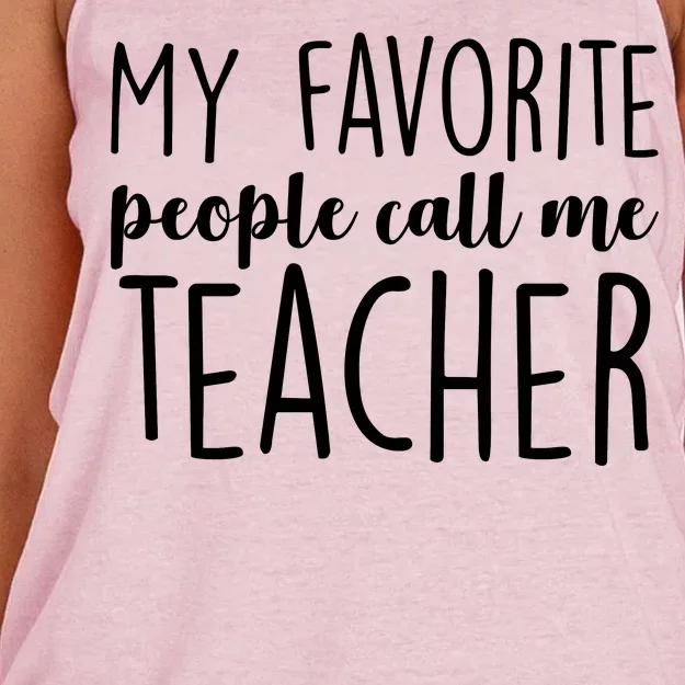 My Favorite People Call Me Teacher Women's Knotted Racerback Tank