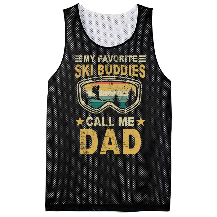 My Favorite Ski Buddies Call Me Dad Mesh Reversible Basketball Jersey Tank