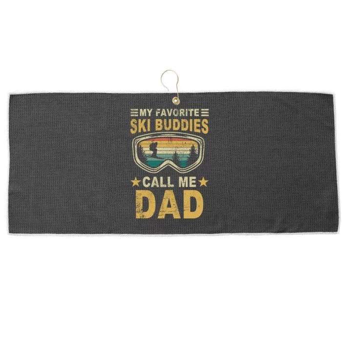 My Favorite Ski Buddies Call Me Dad Large Microfiber Waffle Golf Towel