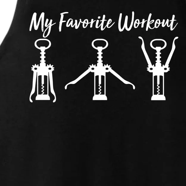 My Favorite Workout Wine Lover Ladies Tri-Blend Wicking Tank