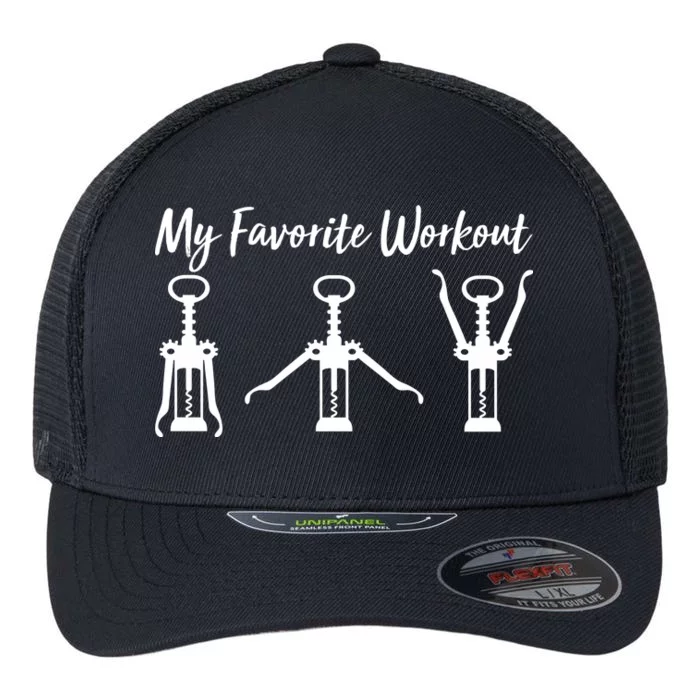 My Favorite Workout Wine Lover Flexfit Unipanel Trucker Cap