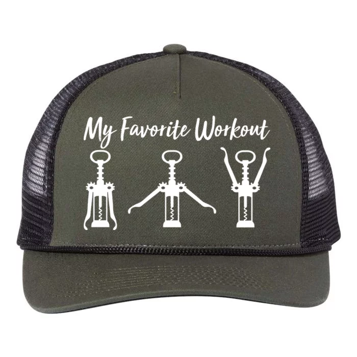 My Favorite Workout Wine Lover Retro Rope Trucker Hat Cap