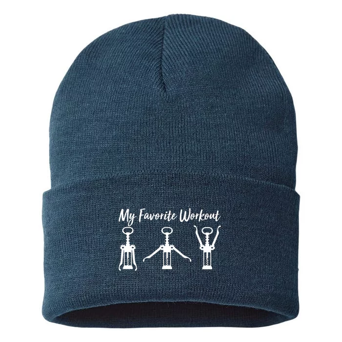 My Favorite Workout Wine Lover Sustainable Knit Beanie