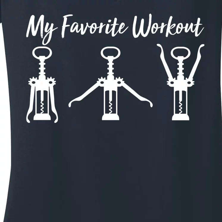 My Favorite Workout Wine Lover Women's V-Neck T-Shirt