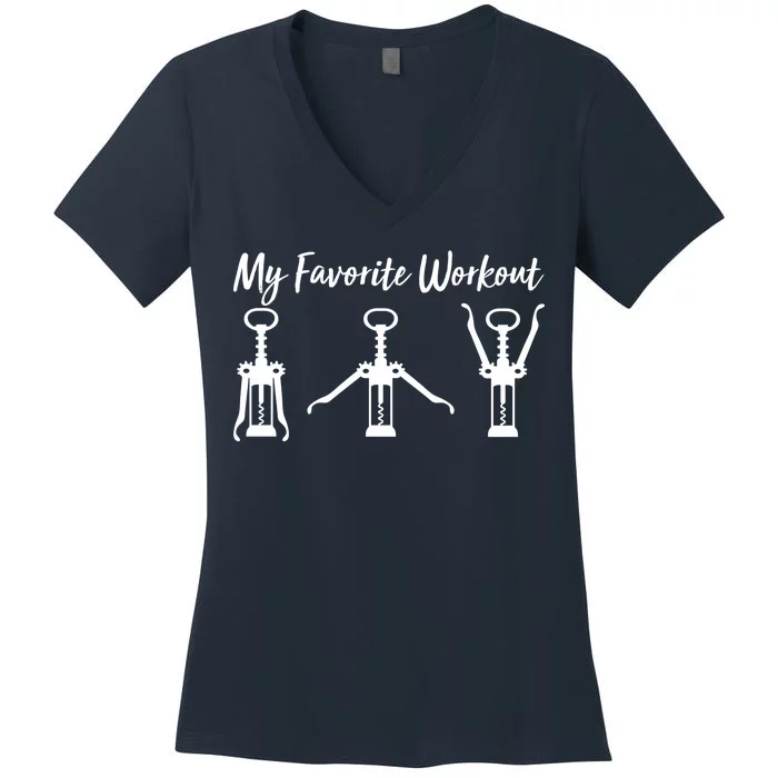 My Favorite Workout Wine Lover Women's V-Neck T-Shirt