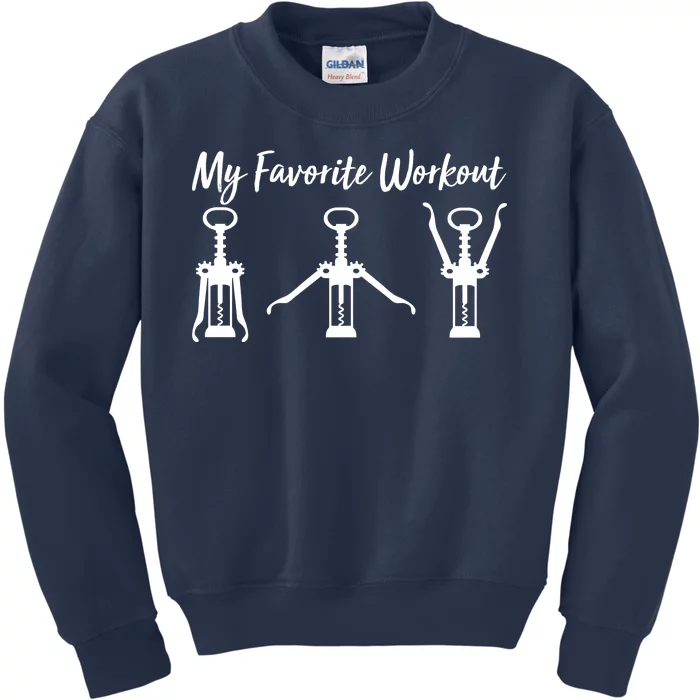 My Favorite Workout Wine Lover Kids Sweatshirt