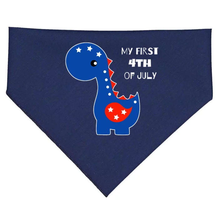 My First 4th of July Cute Dinosaur USA-Made Doggie Bandana