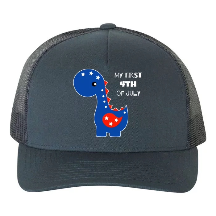 My First 4th of July Cute Dinosaur Yupoong Adult 5-Panel Trucker Hat