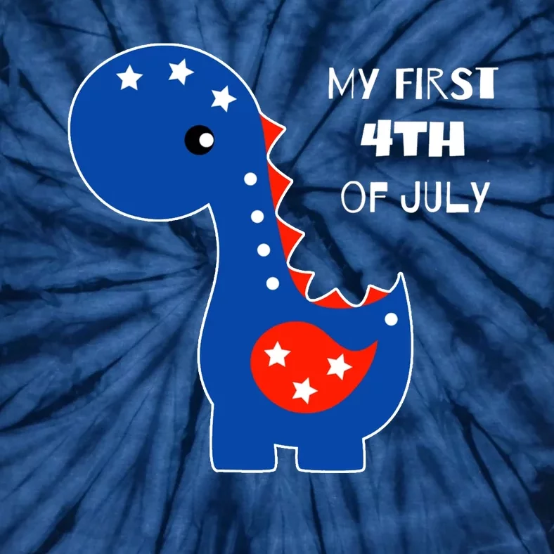 My First 4th of July Cute Dinosaur Tie-Dye T-Shirt