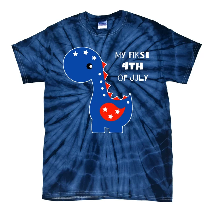 My First 4th of July Cute Dinosaur Tie-Dye T-Shirt