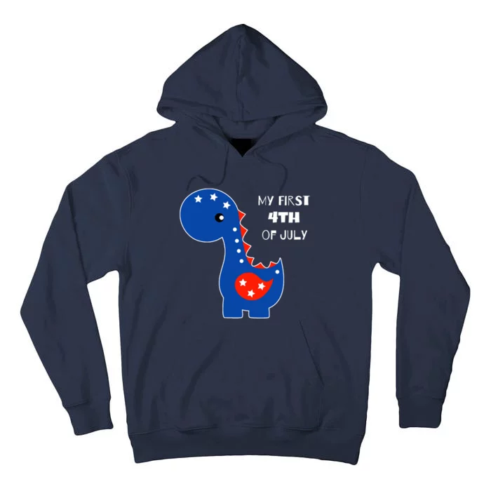 My First 4th of July Cute Dinosaur Tall Hoodie