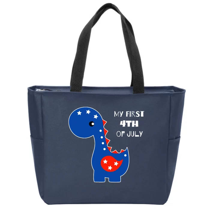 My First 4th of July Cute Dinosaur Zip Tote Bag