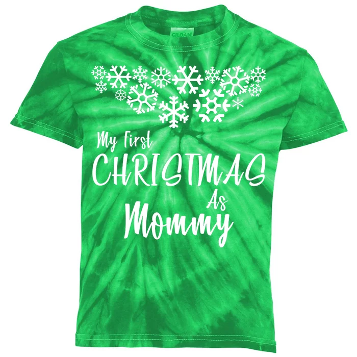 My First Christmas As Mommy Kids Tie-Dye T-Shirt