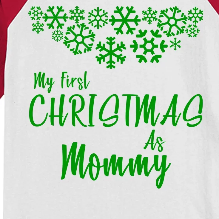 My First Christmas As Mommy Kids Colorblock Raglan Jersey