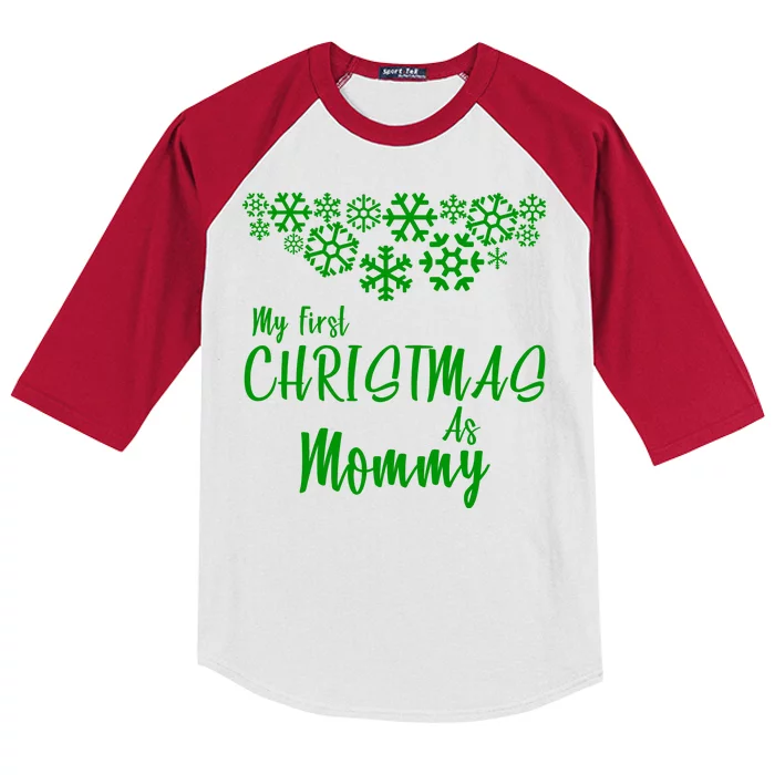 My First Christmas As Mommy Kids Colorblock Raglan Jersey