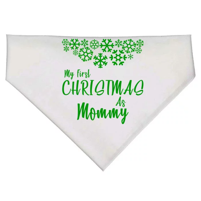 My First Christmas As Mommy USA-Made Doggie Bandana