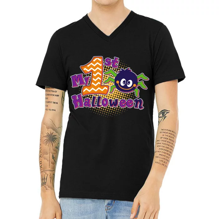 My First Halloween Cute Spider V-Neck T-Shirt