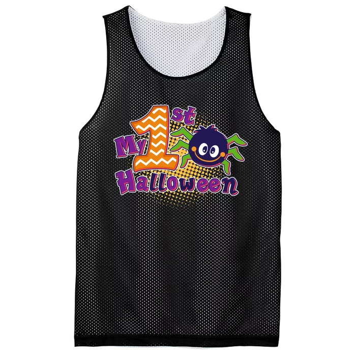 My First Halloween Cute Spider Mesh Reversible Basketball Jersey Tank