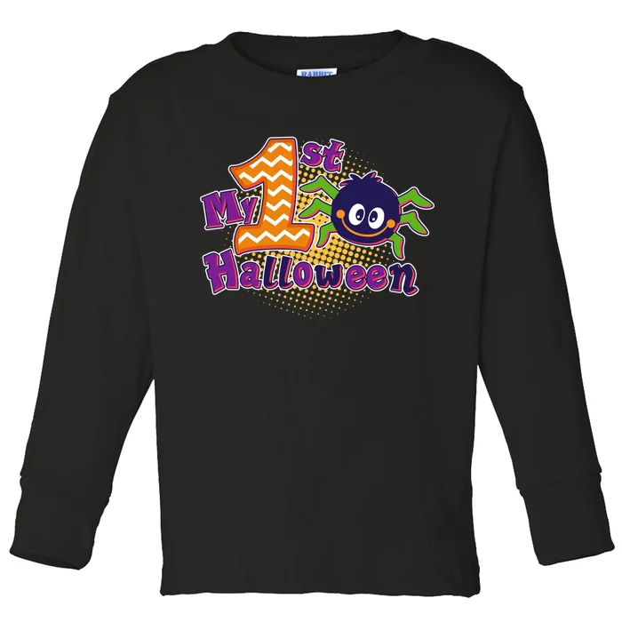 My First Halloween Cute Spider Toddler Long Sleeve Shirt