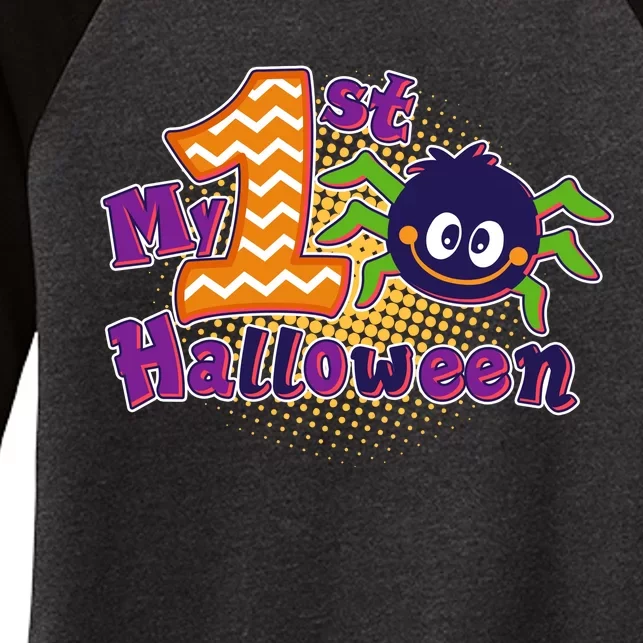 My First Halloween Cute Spider Women's Tri-Blend 3/4-Sleeve Raglan Shirt