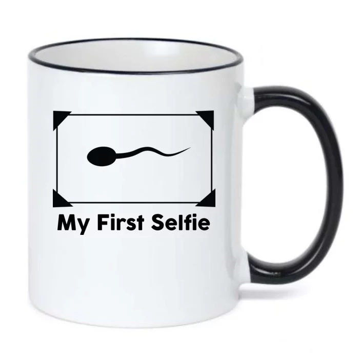 My First Selfie Funny Parody Black Color Changing Mug