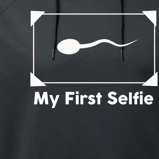 My First Selfie Funny Parody Performance Fleece Hoodie