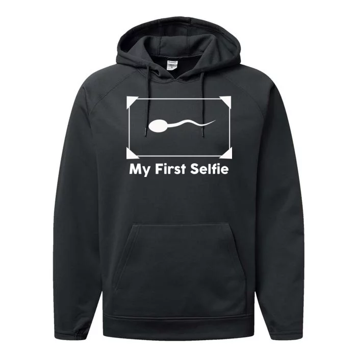 My First Selfie Funny Parody Performance Fleece Hoodie