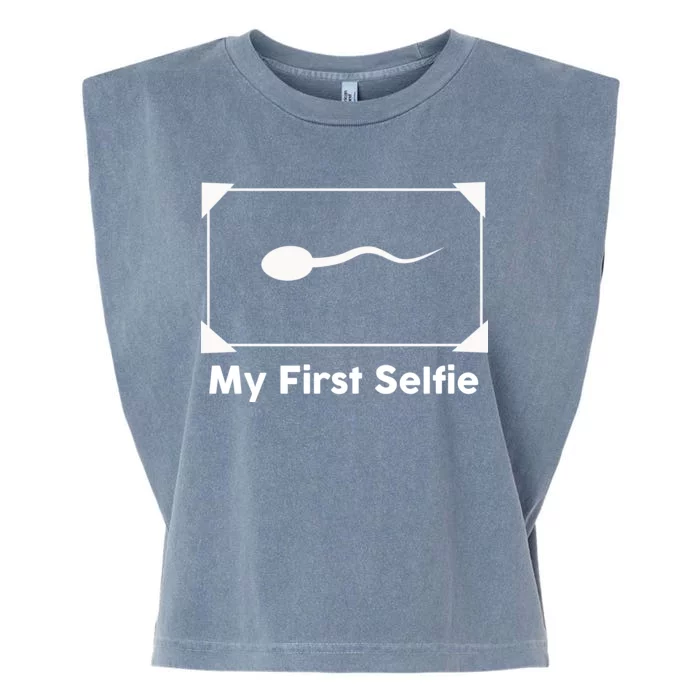 My First Selfie Funny Parody Garment-Dyed Women's Muscle Tee