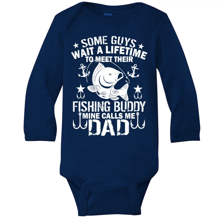 My Fishing Buddy Calls Me Dad Baby Long Sleeve Bodysuit