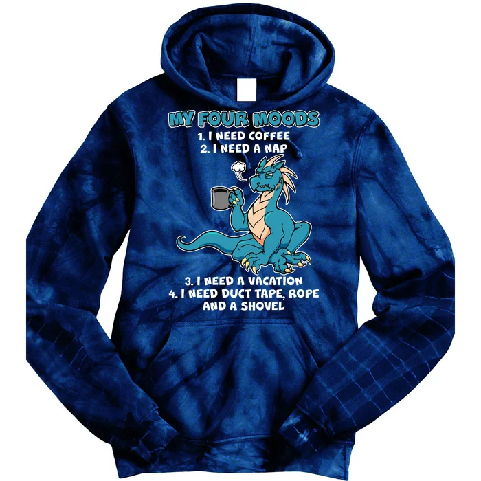 My Four Moods Cranky Coffee Dragon Tie Dye Hoodie