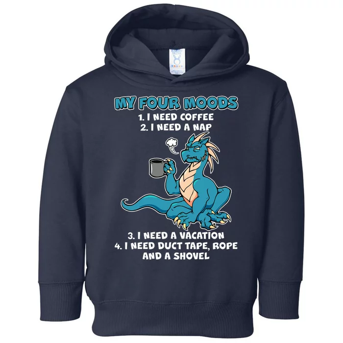 My Four Moods Cranky Coffee Dragon Toddler Hoodie