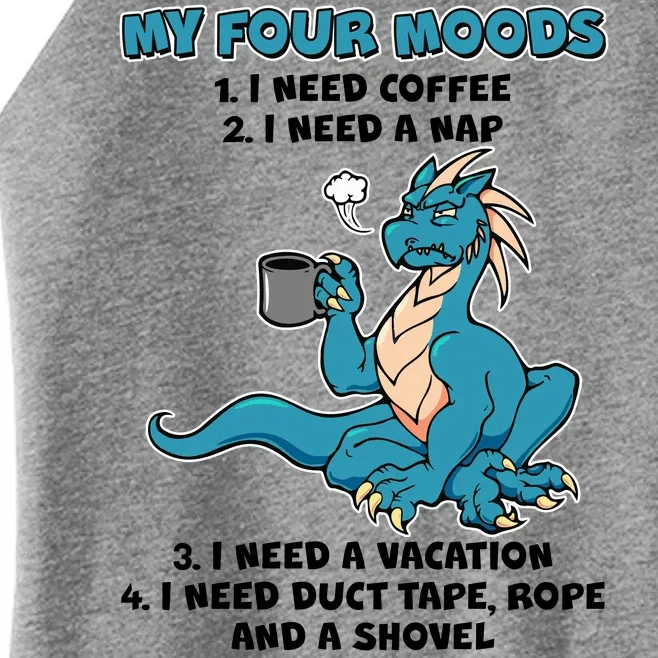 My Four Moods Cranky Coffee Dragon Women’s Perfect Tri Rocker Tank