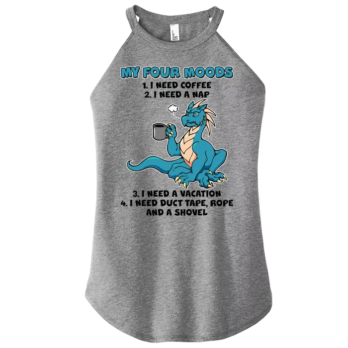 My Four Moods Cranky Coffee Dragon Women’s Perfect Tri Rocker Tank